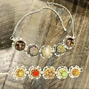 Vintage Jewelry Set. Sparkly and Unique. Choker & Bracelet